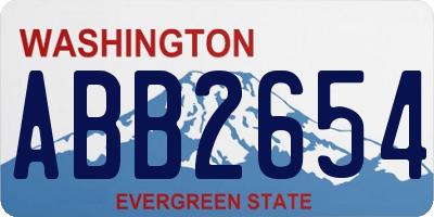 WA license plate ABB2654