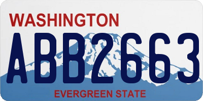 WA license plate ABB2663