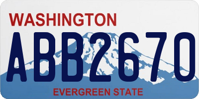 WA license plate ABB2670