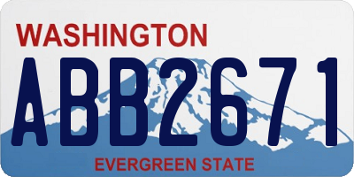 WA license plate ABB2671