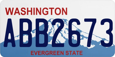 WA license plate ABB2673