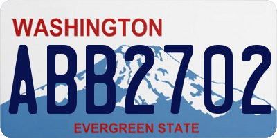WA license plate ABB2702