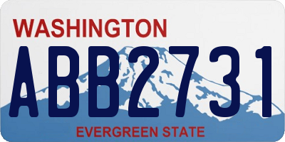 WA license plate ABB2731