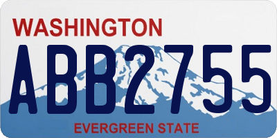 WA license plate ABB2755