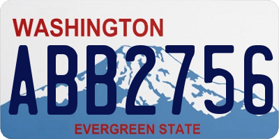 WA license plate ABB2756