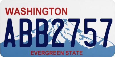 WA license plate ABB2757