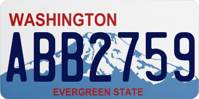 WA license plate ABB2759