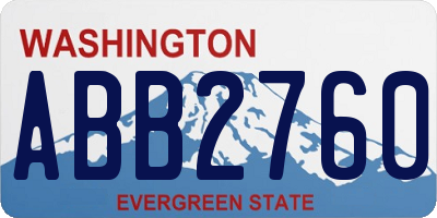WA license plate ABB2760