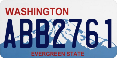 WA license plate ABB2761