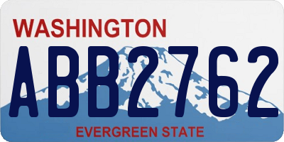 WA license plate ABB2762