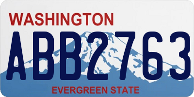 WA license plate ABB2763