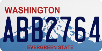 WA license plate ABB2764