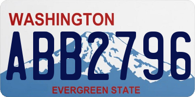 WA license plate ABB2796