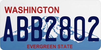 WA license plate ABB2802