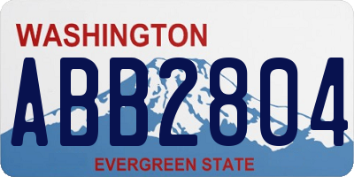 WA license plate ABB2804