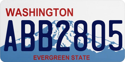 WA license plate ABB2805