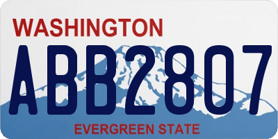 WA license plate ABB2807