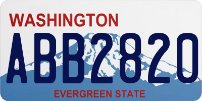 WA license plate ABB2820