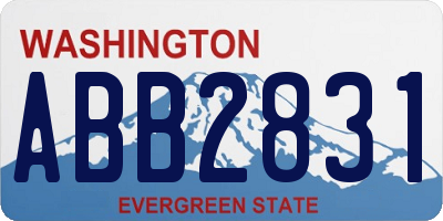 WA license plate ABB2831
