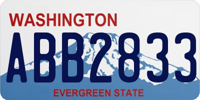 WA license plate ABB2833