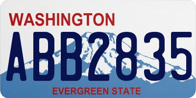 WA license plate ABB2835