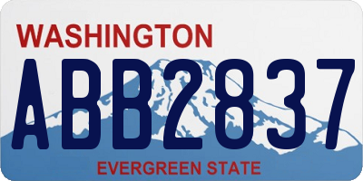 WA license plate ABB2837