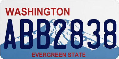 WA license plate ABB2838