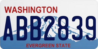 WA license plate ABB2839