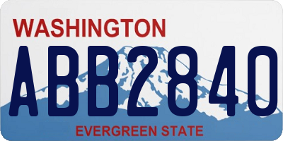WA license plate ABB2840