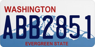 WA license plate ABB2851