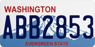 WA license plate ABB2853