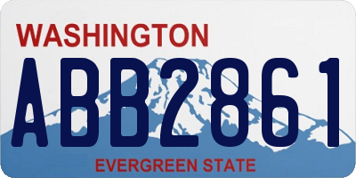 WA license plate ABB2861