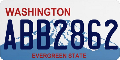 WA license plate ABB2862
