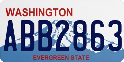 WA license plate ABB2863