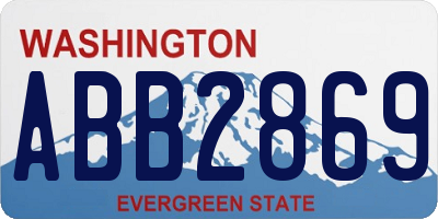 WA license plate ABB2869
