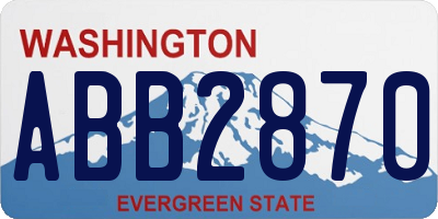 WA license plate ABB2870