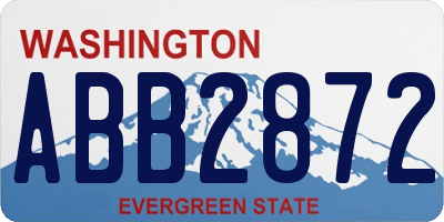 WA license plate ABB2872