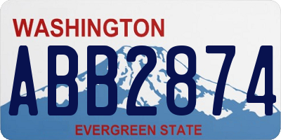 WA license plate ABB2874