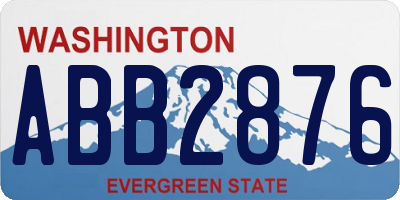 WA license plate ABB2876
