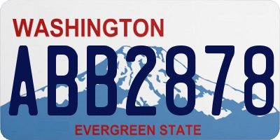 WA license plate ABB2878