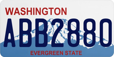 WA license plate ABB2880