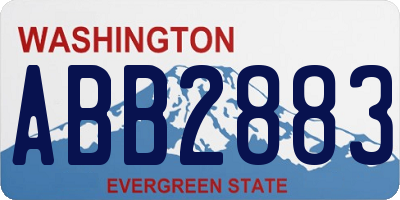 WA license plate ABB2883