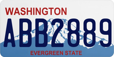 WA license plate ABB2889