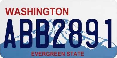 WA license plate ABB2891