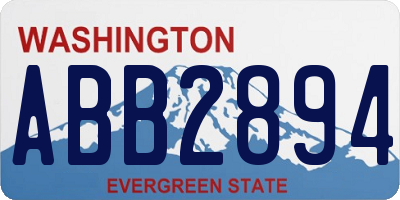 WA license plate ABB2894