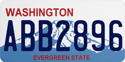 WA license plate ABB2896