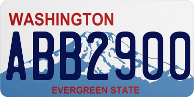 WA license plate ABB2900