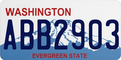 WA license plate ABB2903