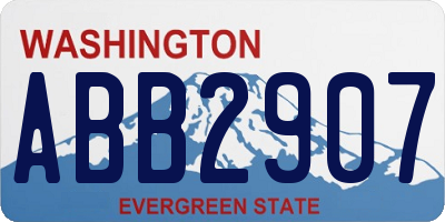 WA license plate ABB2907