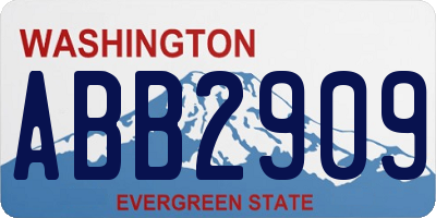 WA license plate ABB2909